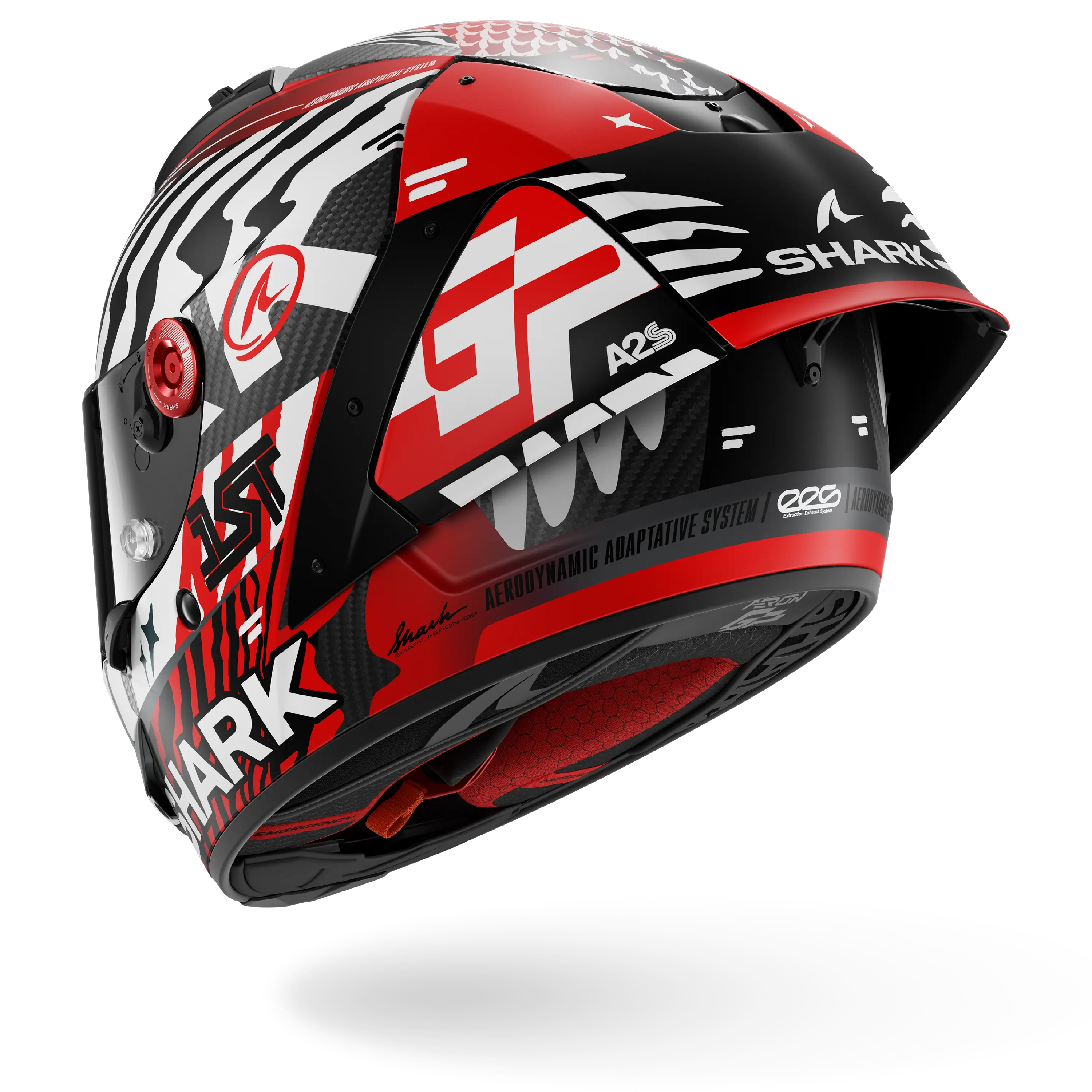 AERON GP FIM RACING #2 SPEED-FANCY Mat Carbon White Red - Image 2