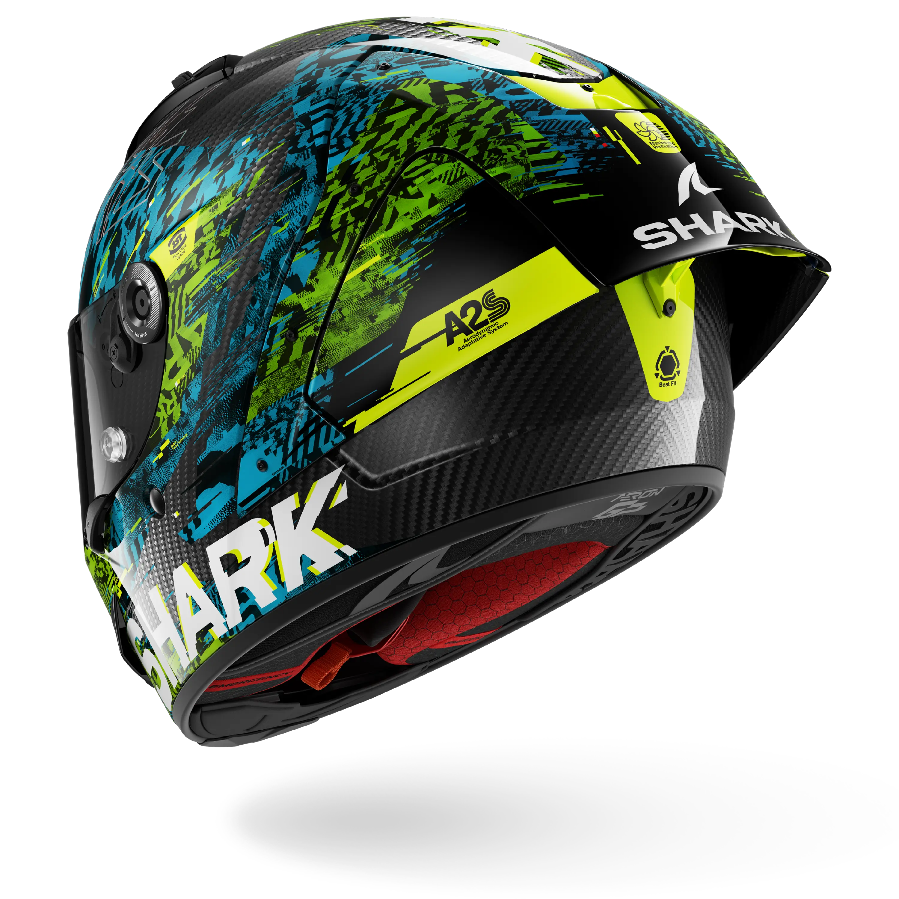 AERON GP FIM RACING #2 SPEED-VIB Carbon Blue Green - Image 2