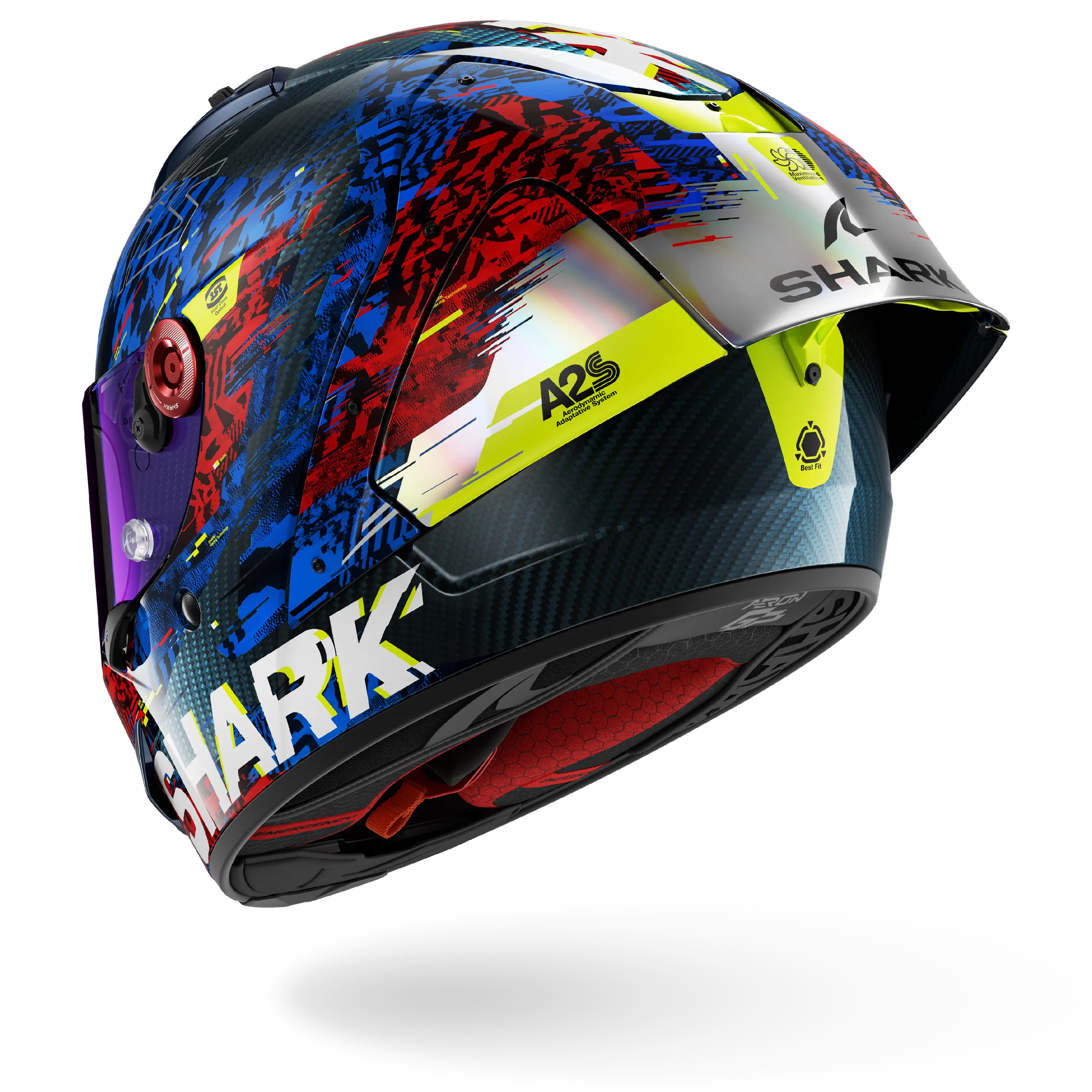 AERON GP FIM RACING #2 SPEED-VIB Carbon Blue Red - Image 2