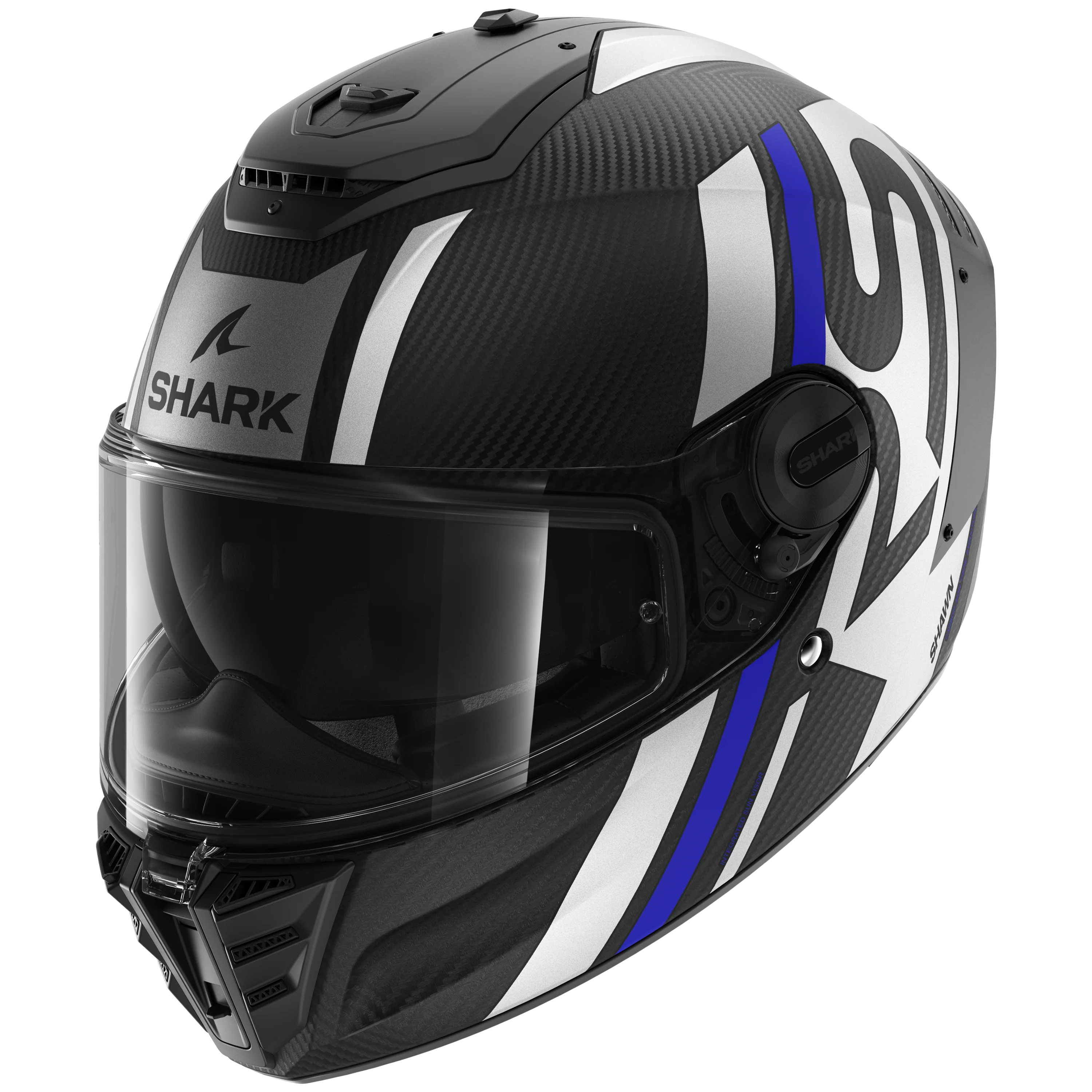 SPARTAN RS CARBON Shawn Matte Carbon Blue Silver